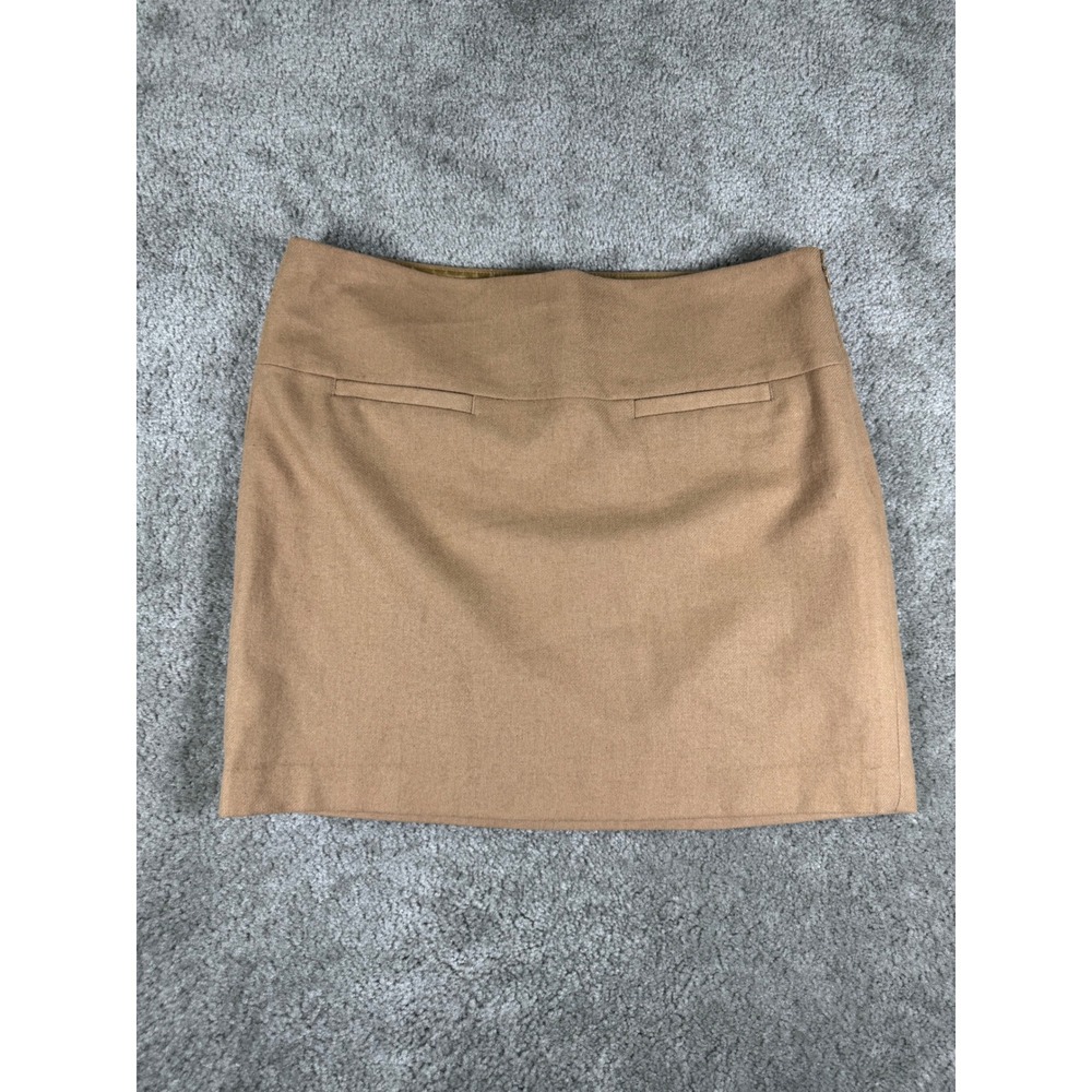 Gap Womens Camel Tan Wool Blend Lined Mini Skirt Side Zip Size 4